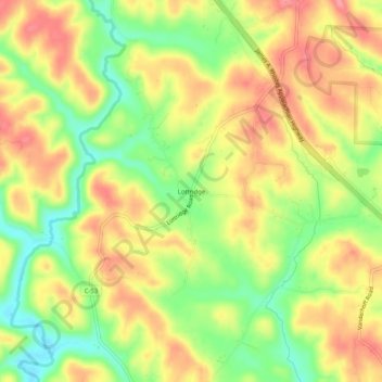Mapa topográfico Lottridge, altitude, relevo