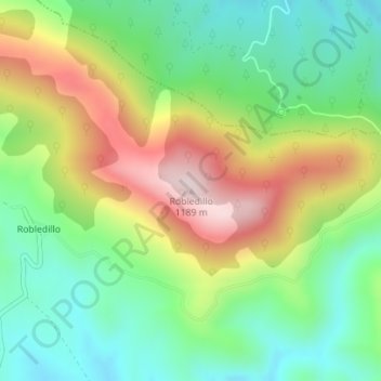 Mapa topográfico Robledillo, altitude, relevo