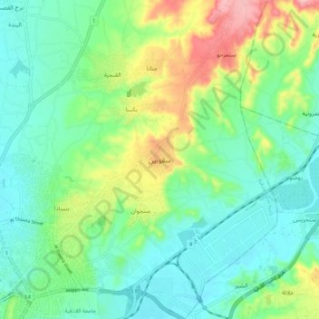 Mapa topográfico Sequbin, altitude, relevo
