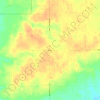 Mapa topográfico Melita, altitude, relevo
