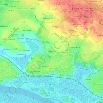 Mapa topográfico La Noe Allais, altitude, relevo