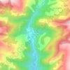 Mapa topográfico la Plana de Mont-ros, altitude, relevo