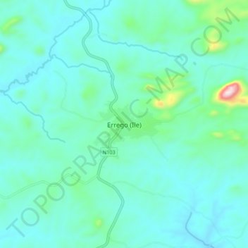 Mapa topográfico Errego (Ile), altitude, relevo