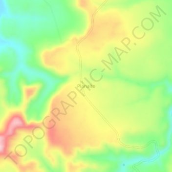 Mapa topográfico Planalto, altitude, relevo