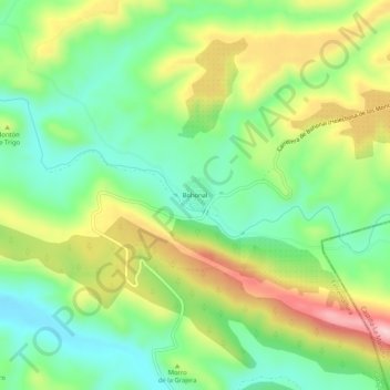 Mapa topográfico Bohonal, altitude, relevo