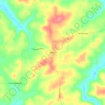 Mapa topográfico Newark, altitude, relevo