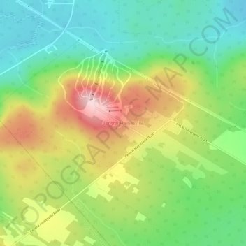 Mapa topográfico Central Hainesville, altitude, relevo
