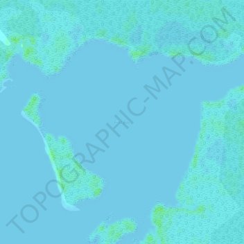 Mapa topográfico First Bay, altitude, relevo