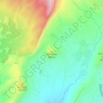 Mapa topográfico la Murta, altitude, relevo