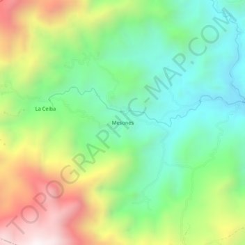Mapa topográfico Mesones, altitude, relevo