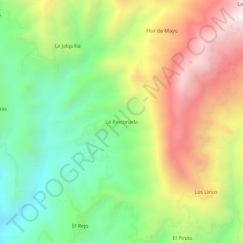 Mapa topográfico La Rinconada, altitude, relevo