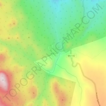 Mapa topográfico Igatu, altitude, relevo