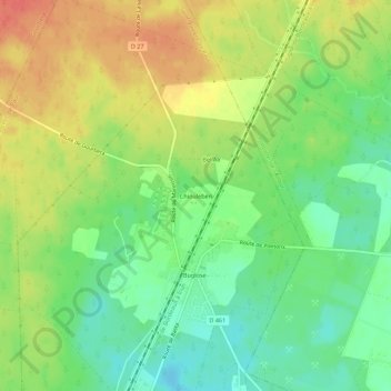 Mapa topográfico Chiouleben, altitude, relevo
