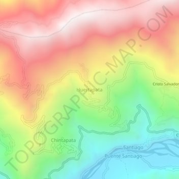 Mapa topográfico Huertapata, altitude, relevo