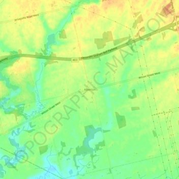 Mapa topográfico Alberton, altitude, relevo