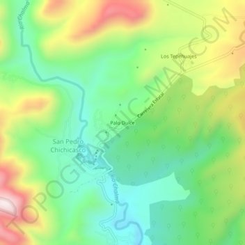 Mapa topográfico Palo Dulce, altitude, relevo