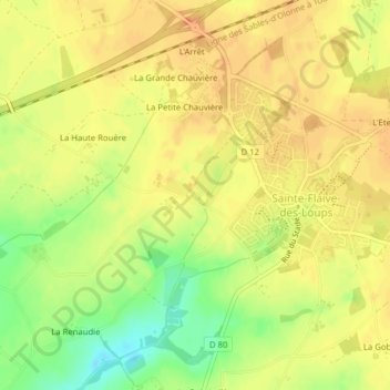 Mapa topográfico Logis du Gué, altitude, relevo