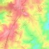 Mapa topográfico Vila Nova da Rainha, altitude, relevo
