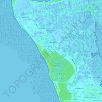 Mapa topográfico Bas Rhin, altitude, relevo