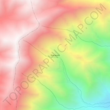 Mapa topográfico Socavon, altitude, relevo