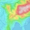 Mapa topográfico Col des Quatre-Chemins, altitude, relevo