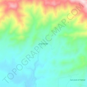 Mapa topográfico Juan Diego, altitude, relevo