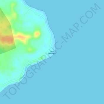 Mapa topográfico Ujung Matankeli, altitude, relevo