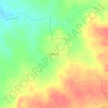 Mapa topográfico Santa Luz, altitude, relevo