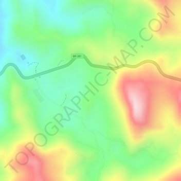 Mapa topográfico Brumadinho, altitude, relevo