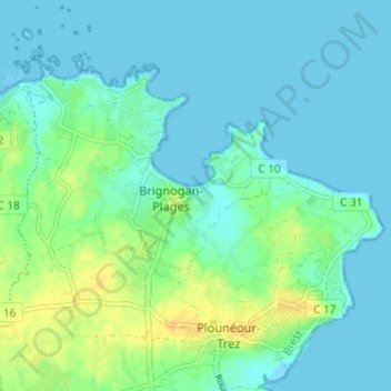 Mapa topográfico Queran, altitude, relevo