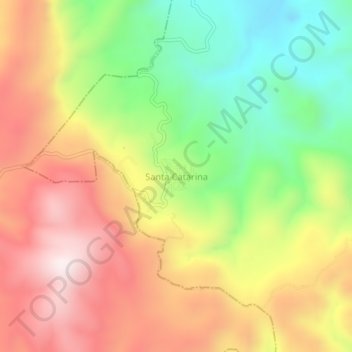 Mapa topográfico Santa Catarina, altitude, relevo