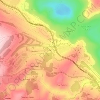 Mapa topográfico Sa, altitude, relevo