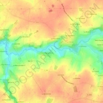 Mapa topográfico Le Fief, altitude, relevo
