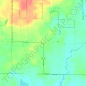 Mapa topográfico Skeels, altitude, relevo