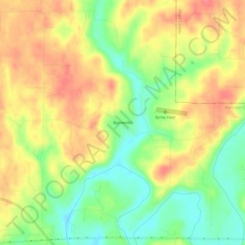 Mapa topográfico Byrneville, altitude, relevo