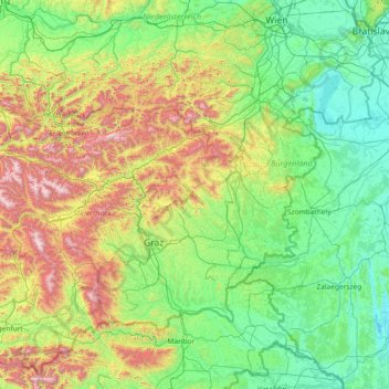 Mapa topográfico Rabenwald, altitude, relevo