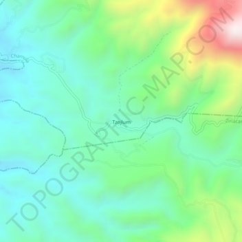 Mapa topográfico Tzojlum, altitude, relevo