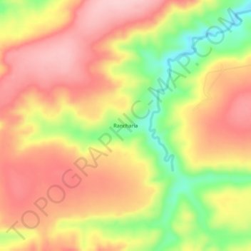 Mapa topográfico Rancharia, altitude, relevo