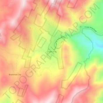 Mapa topográfico Crown King, altitude, relevo