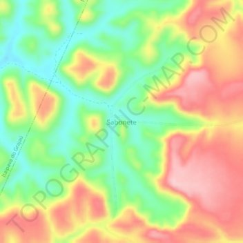 Mapa topográfico Sabonete, altitude, relevo