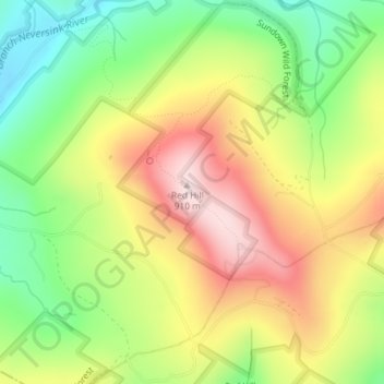 Mapa topográfico Red Hill Fire Tower, altitude, relevo