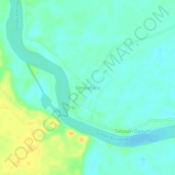 Mapa topográfico Pendahara, altitude, relevo