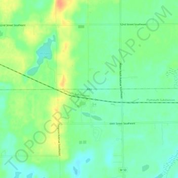 Mapa topográfico Alto, altitude, relevo