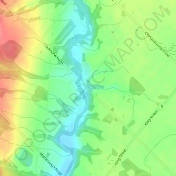 Mapa topográfico Cheltenham, altitude, relevo