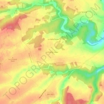 Mapa topográfico La Grande Poisse, altitude, relevo