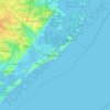 Mapa topográfico Atlantic City, altitude, relevo