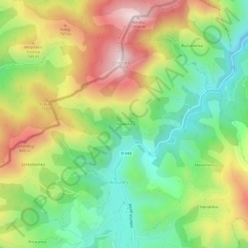 Mapa topográfico Xiloenea, altitude, relevo