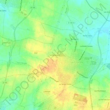Mapa topográfico La Ribotelière, altitude, relevo