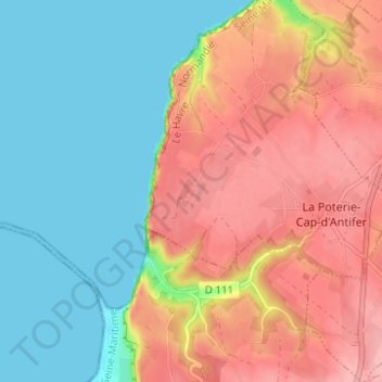 Mapa topográfico Le Presbytère, altitude, relevo
