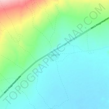 Mapa topográfico Pagador, altitude, relevo